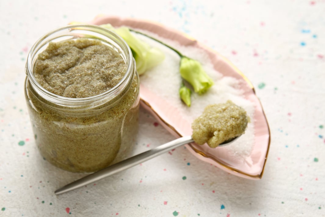 Sugar Scrub on White Table